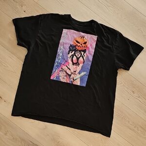 Zombie Makeout Club Anime Pumpkin Head Graphic Tee, 2XL
